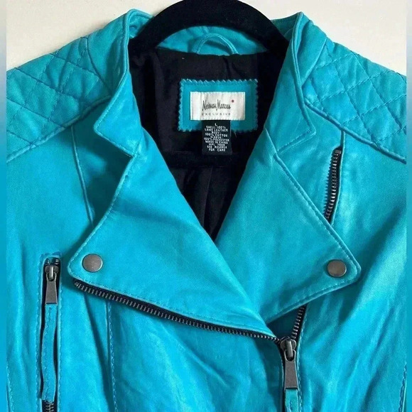 Neiman Marcus Leather Motorcycle Jacket - Picture 3 of 10